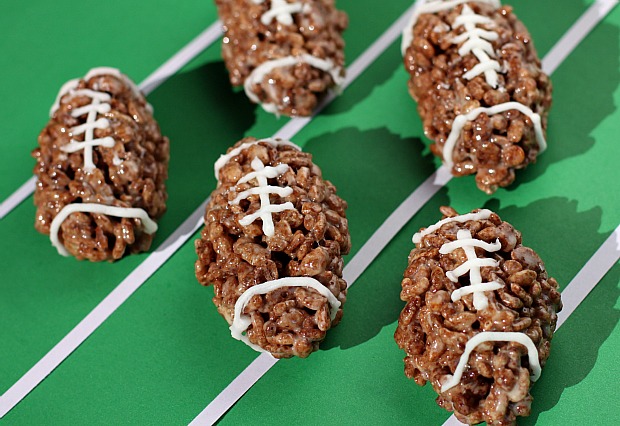 Rice Krispie Treat Footballs Super Bowl Party Idea:  Rice Krispie Treat Footballs