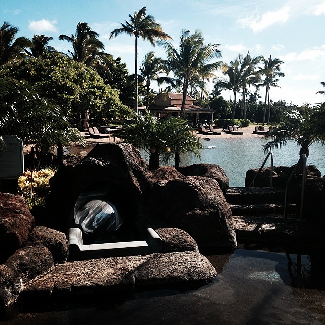 The water slide and sand bottom pool at Kukuiula