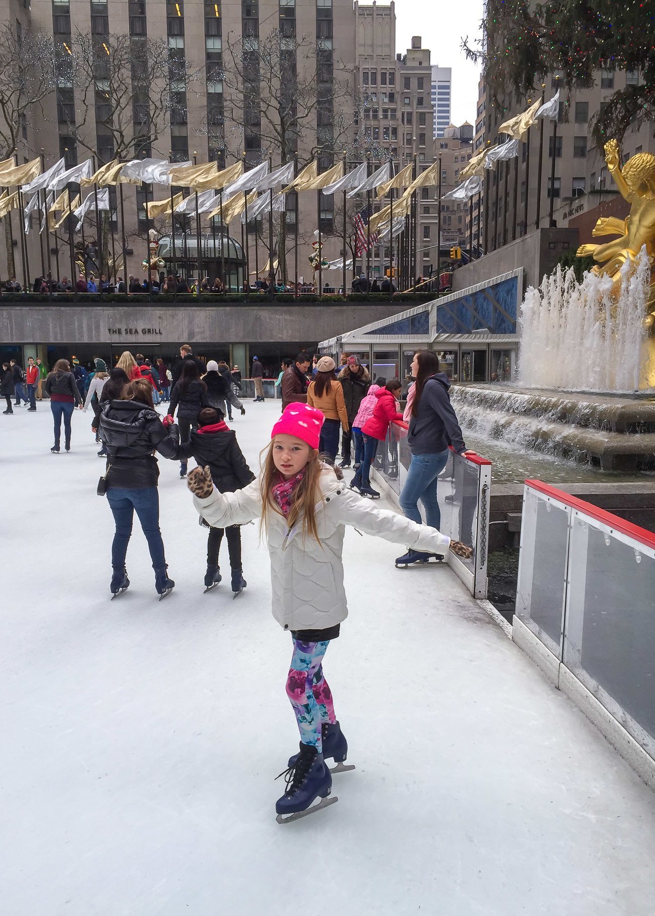 Go ice skating in winter at Rockefeller Center in New York City with kids