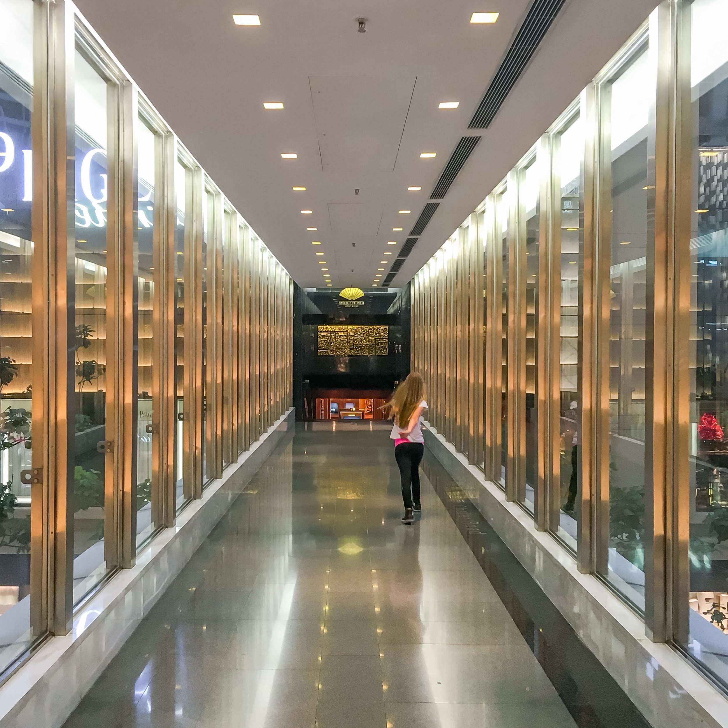 This walkway connect Mandarin Oriental, Hong Kong to the Prince's Building stores where a number of kids' products can be purchased.
