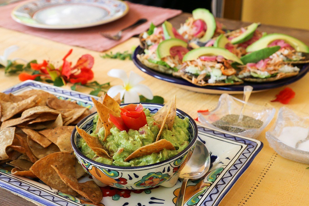 Housemade guacamole and chips at Hacienda Petac, a luxury estate in Mexico's Yucatan peninsula near Merida.