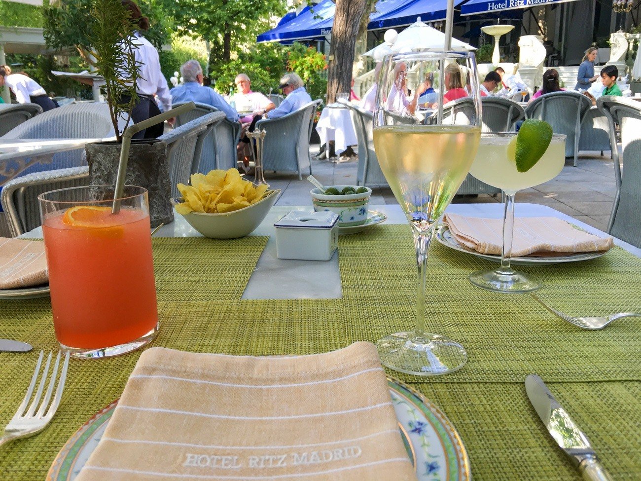The Ritz Garden at Hotel Ritz Madrid is a lovely place to stop for a drink