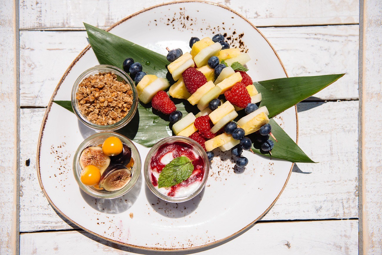A fancy fruit plate.
