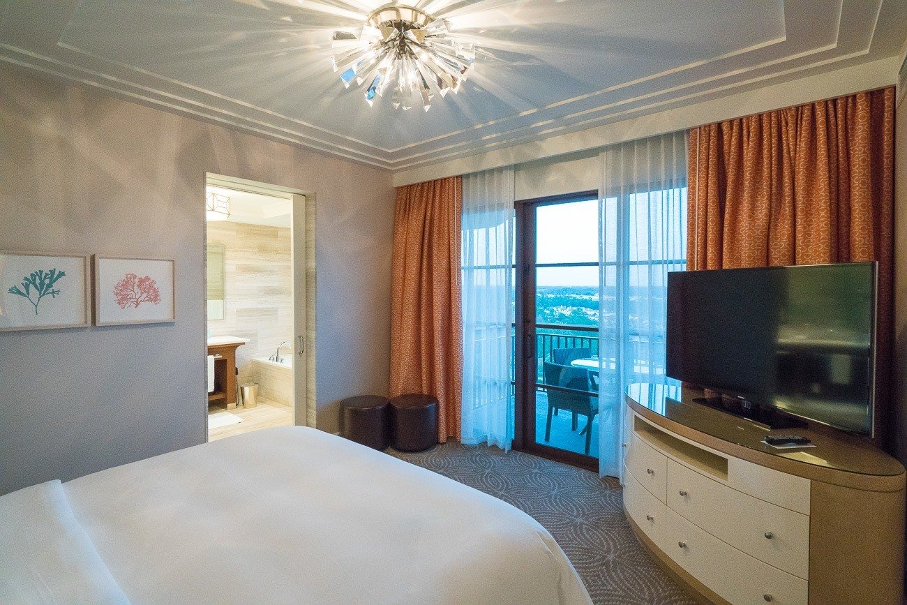 Our Golden Oak View Suite at Four Seasons Resort Orlando at Walt Disney World Resort had a separate bedroom.