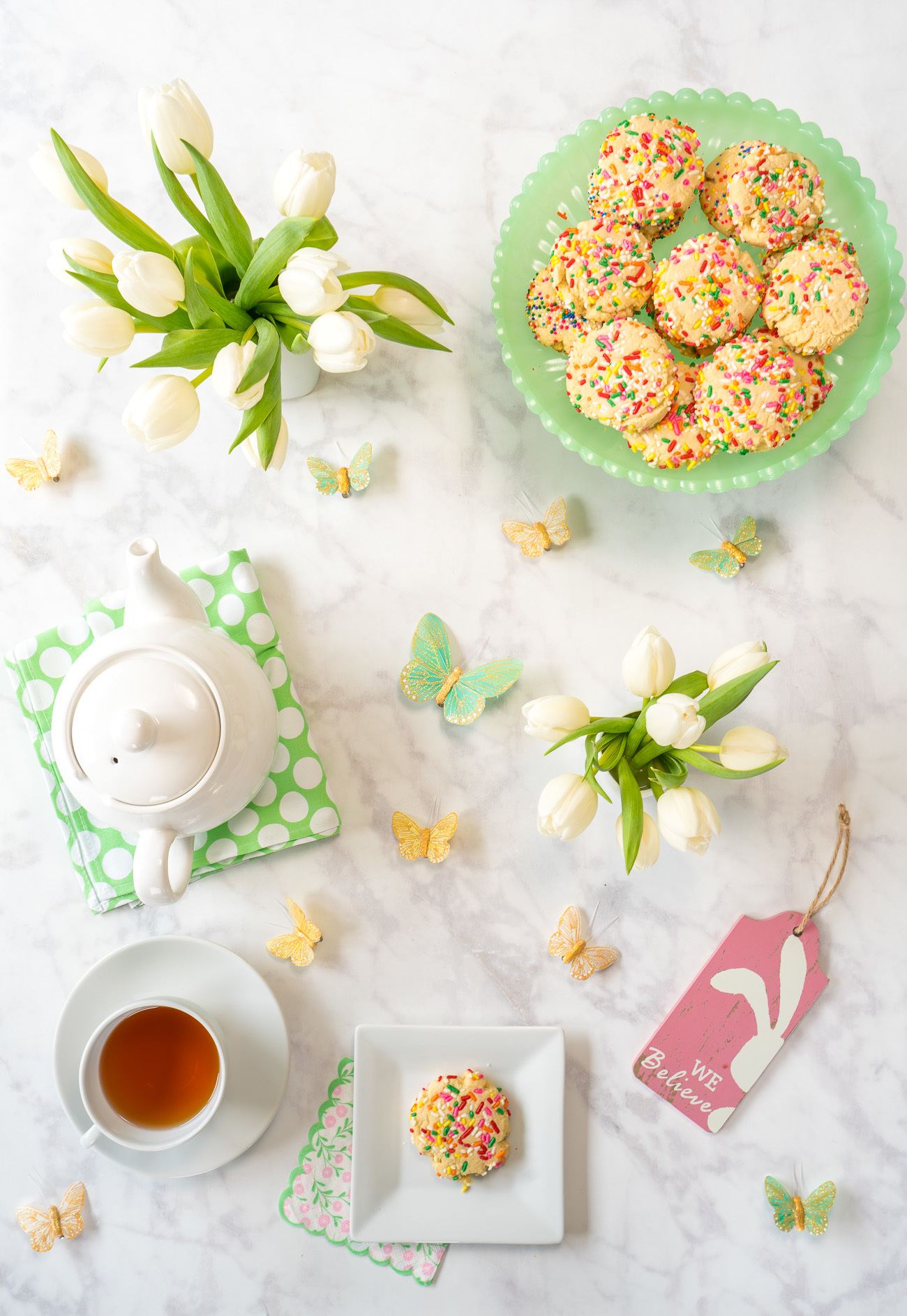A recipe for lower calorie sugar cookies that are perfect for spring entertaining.