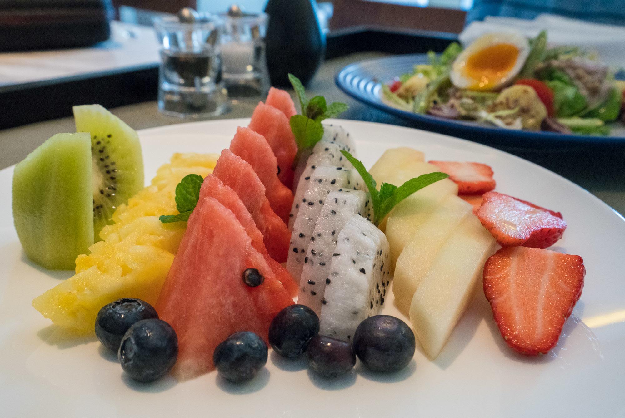 A room service fruit place at The Temple House in Chengdu.