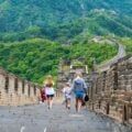 My daughter and her friends walk down The Great Wall of China at Mutianyu.