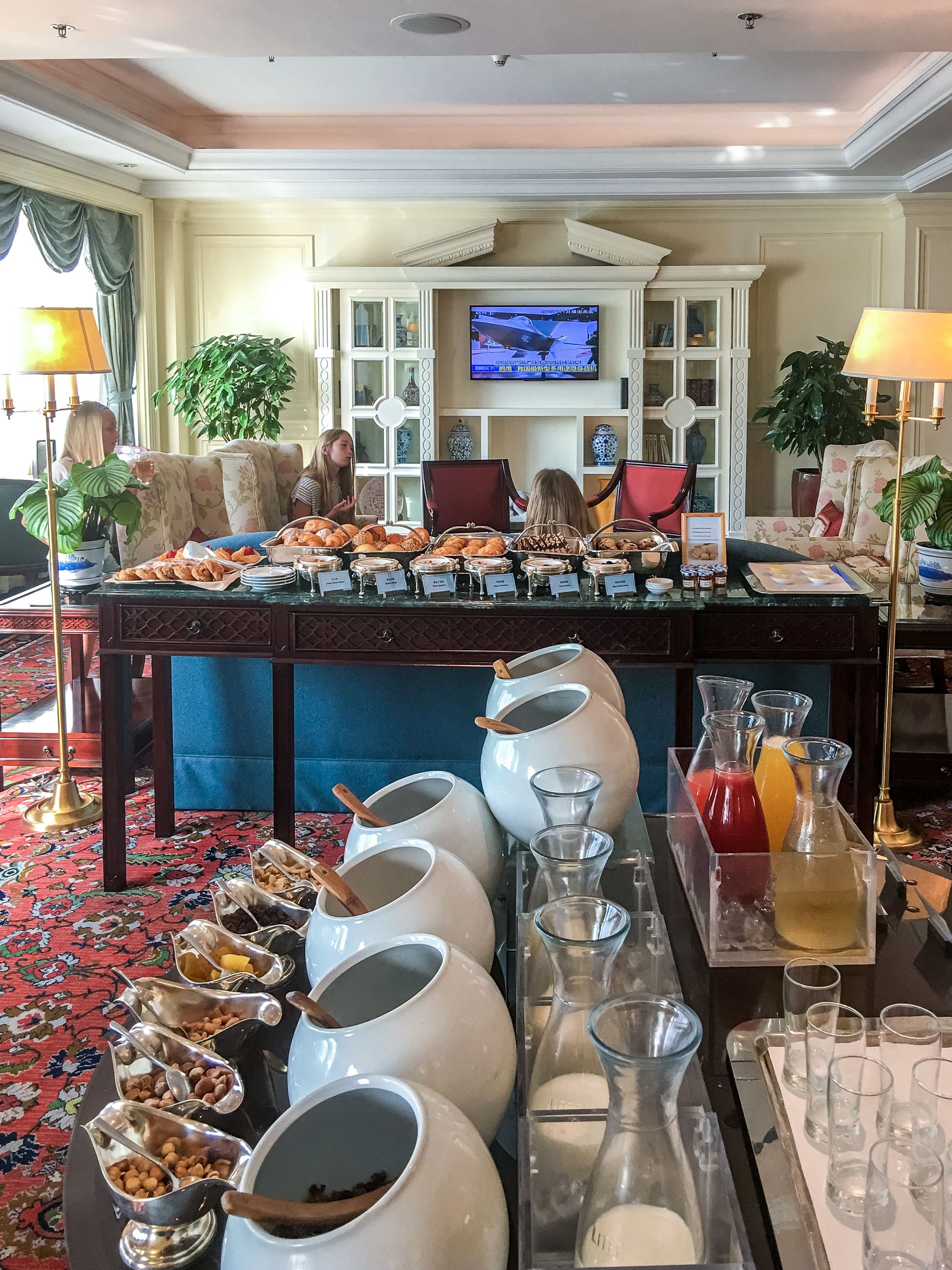Breakfast at The Ritz-Carlton, Beijing's Club Lounge.