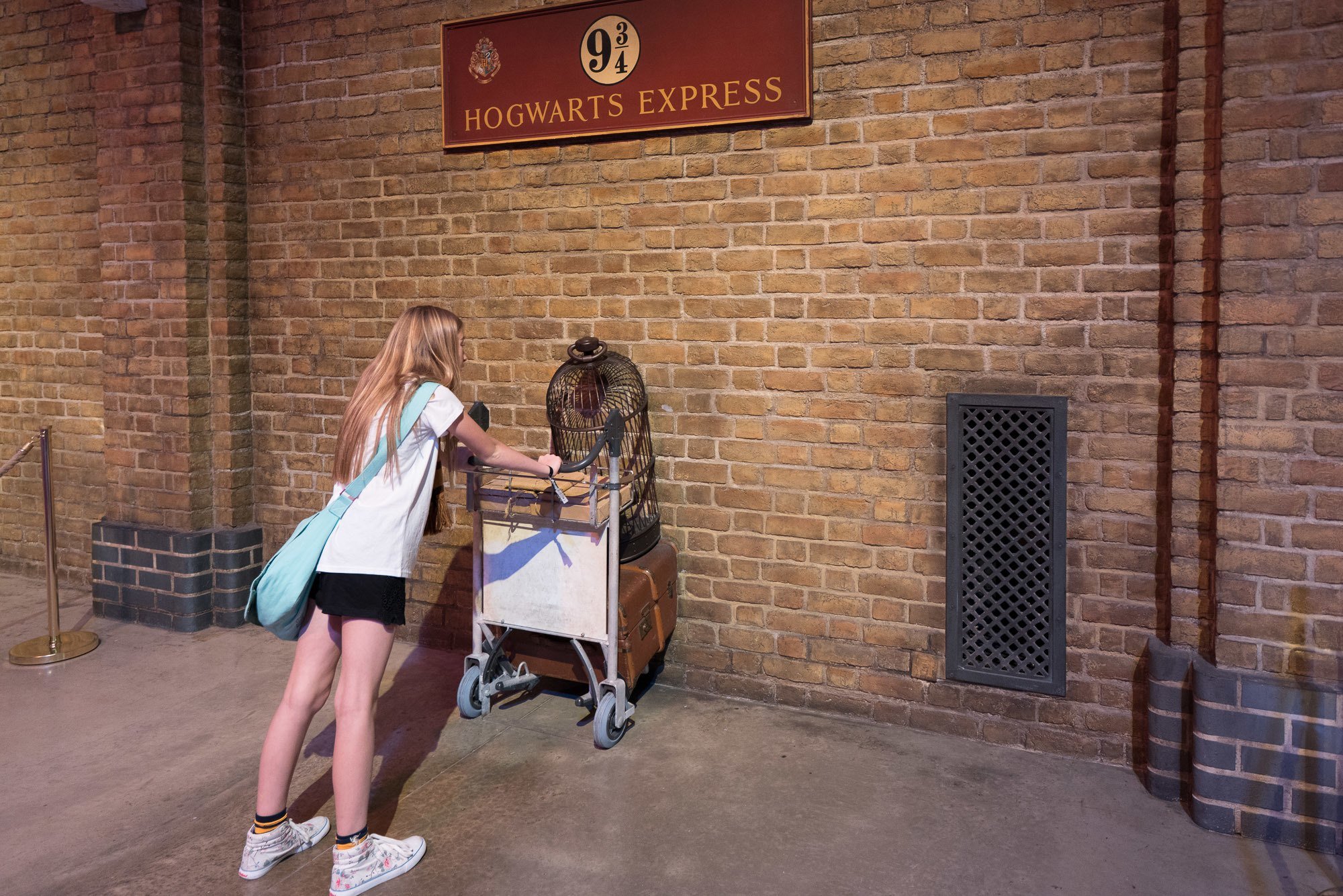 The infamous Platform 9 3/4 photo that Harry Potter fans love to take in London.