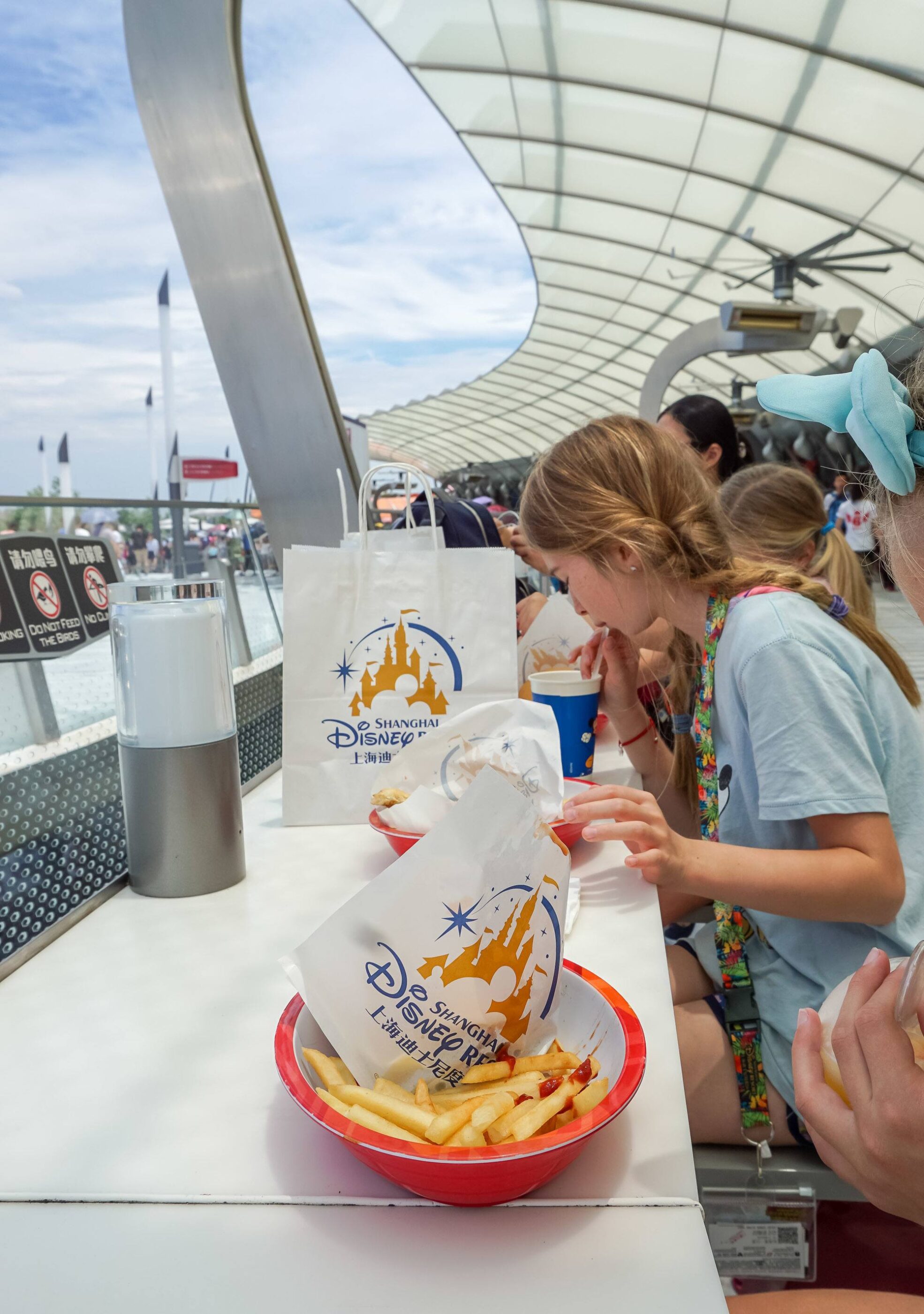 Western food like burgers can be ordered at Shanghai Disneyland's Stargazer Grill in Tomorrowland.