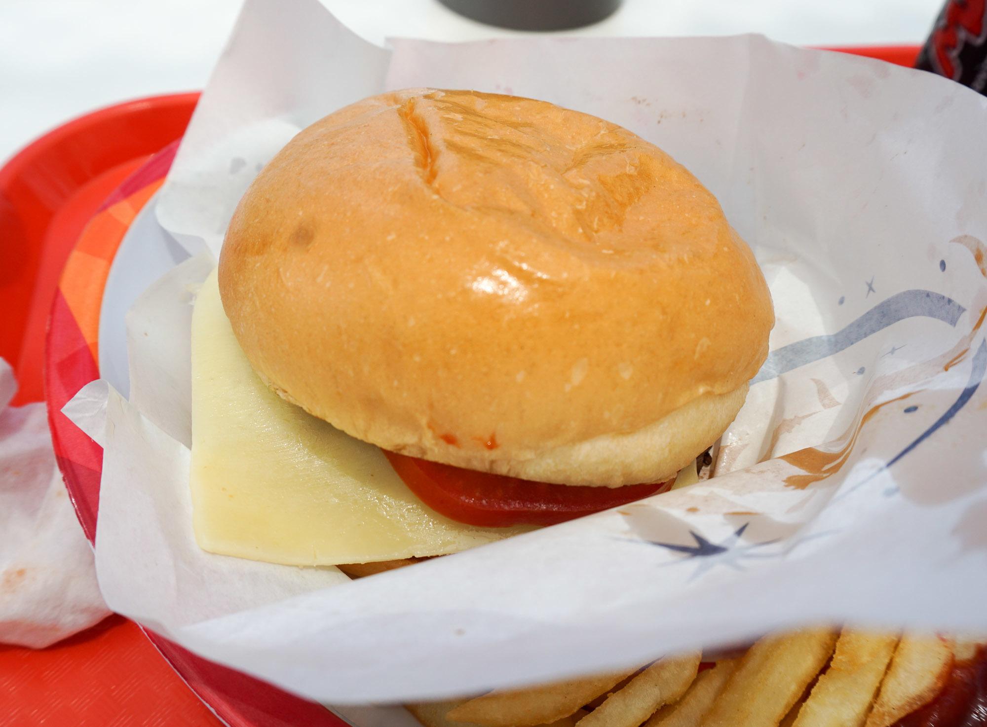 A burger from Stargazer Grill at Shanghai Disneyland. It was fine.