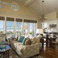 Living room and kitchen interior at Beach Village.