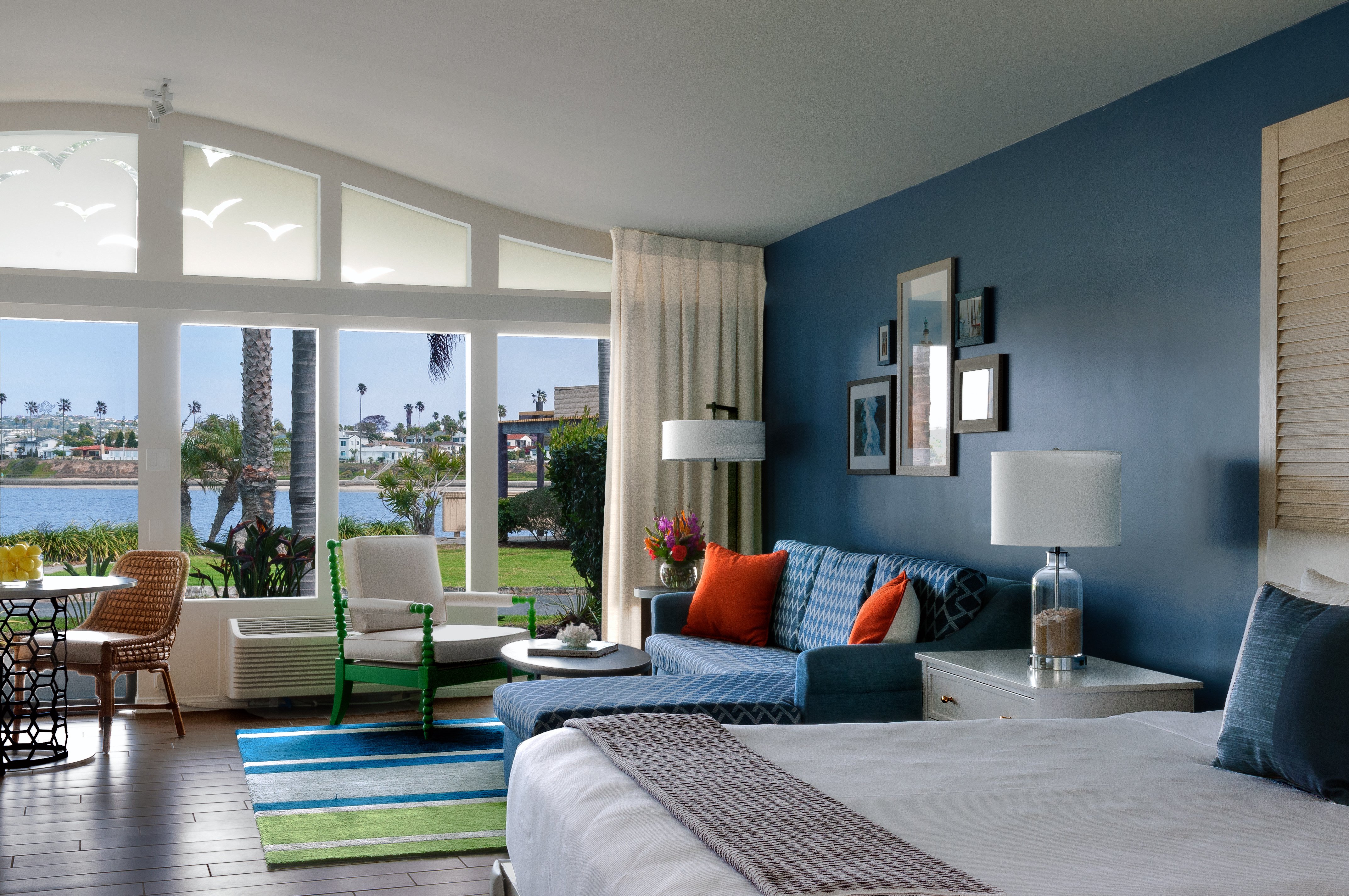 Interior view of a renovated junior suite at Paradise Point Resort & Spa San Diego.