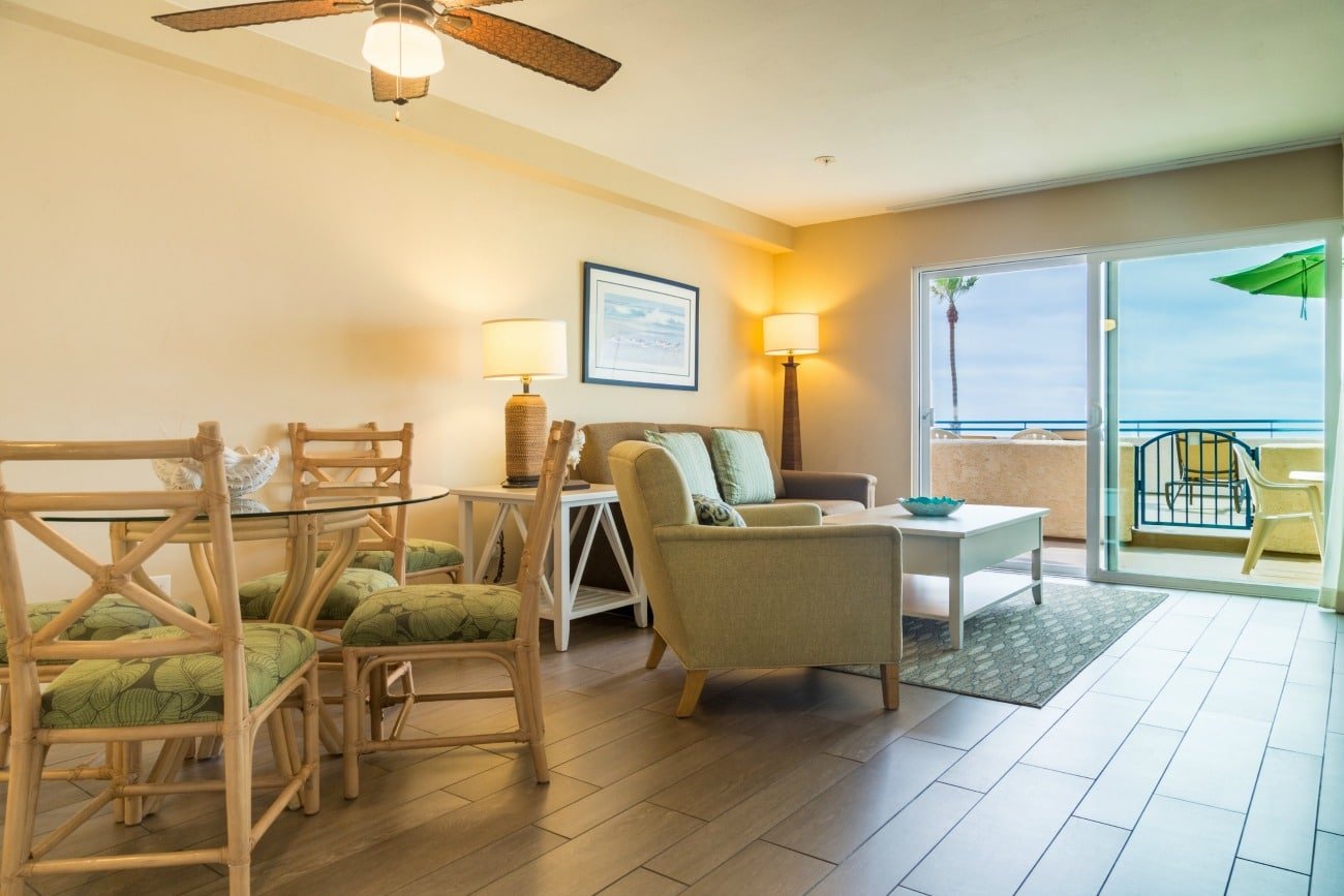 Living room with view of the beach