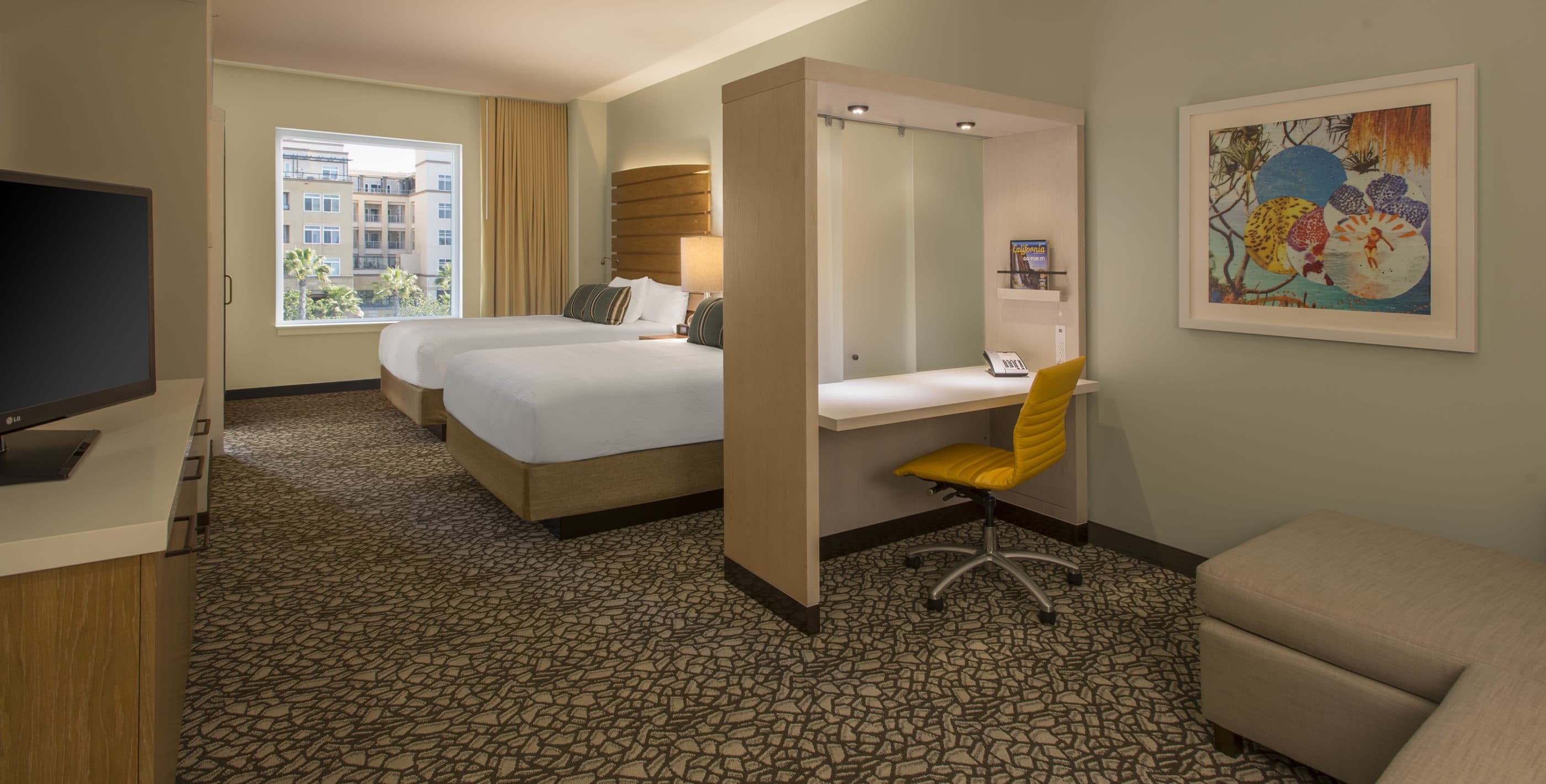 Contemporary decor in a double bedroom interior at SpringHill Suites