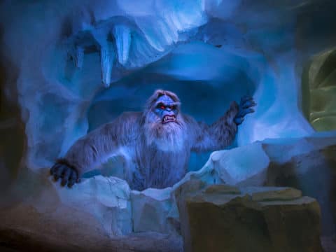 The Abominable Snowman scares riders on the Matterhorn Bobsleds, one of the most popular Disneyland roller coasters.