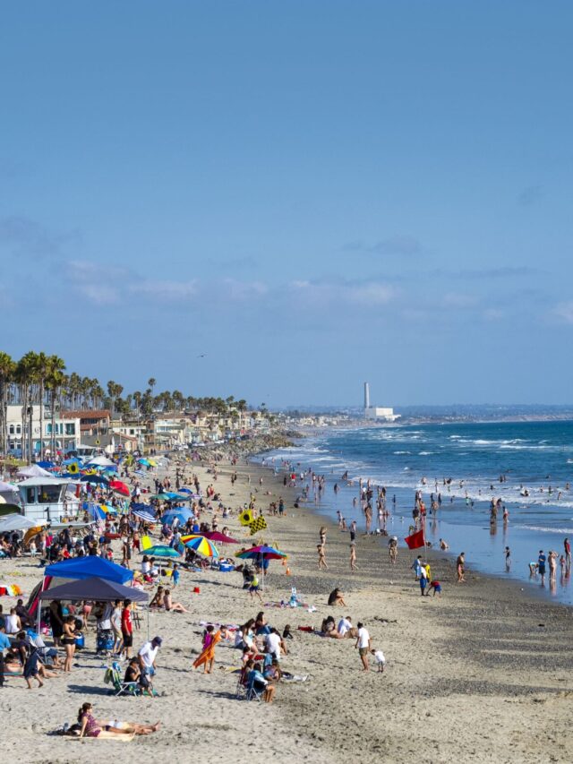 San Diego in August at the beach in Oceanside, Cal