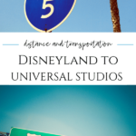 Find out how far is it from Universal Studios Hollywood to Disneyland and how to get between the two Southern California theme parks whether you drive or use public transportation.