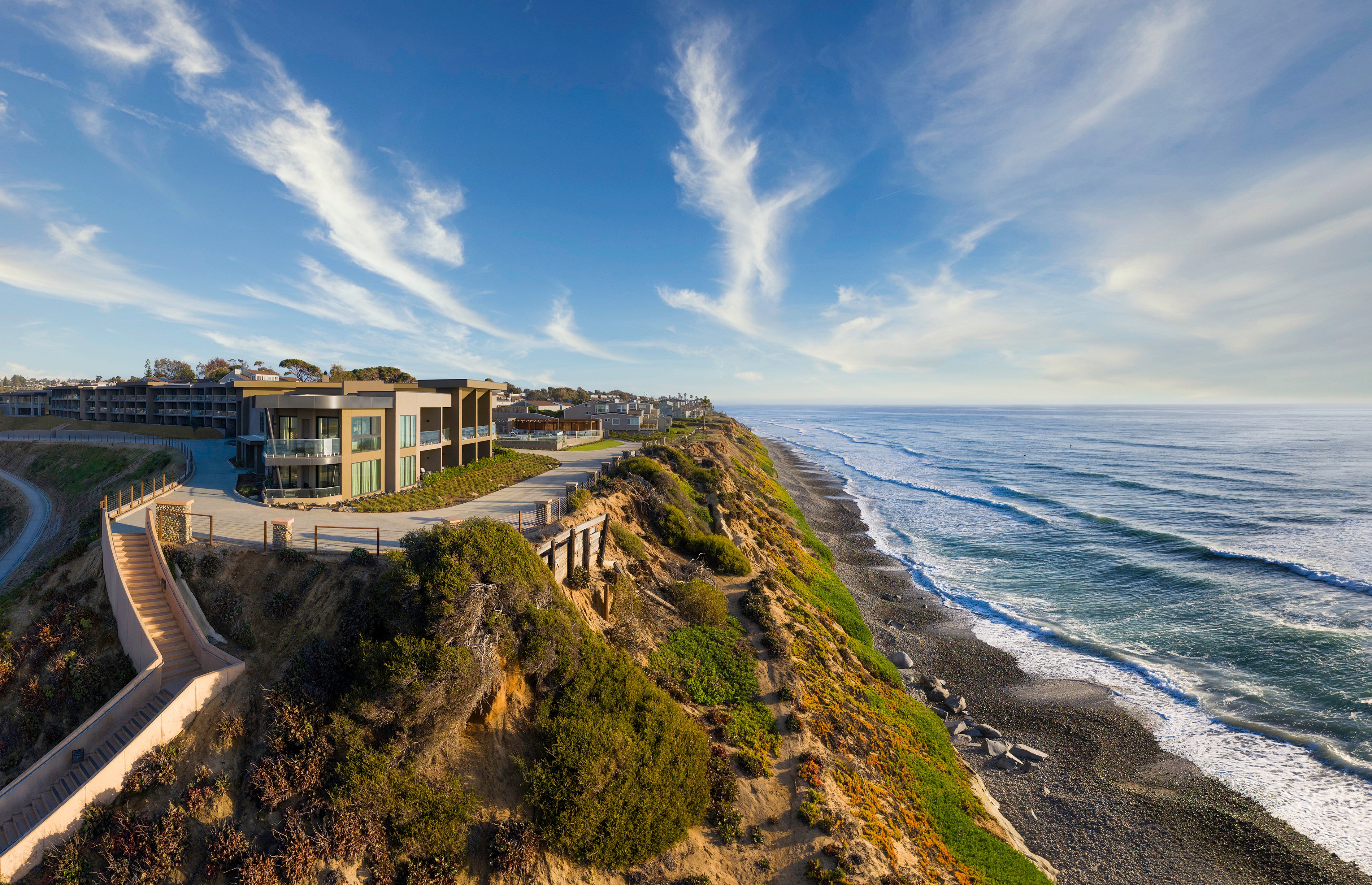 Alila Marea Beach Resort sits on the bluffs of Encinitas above the beach.