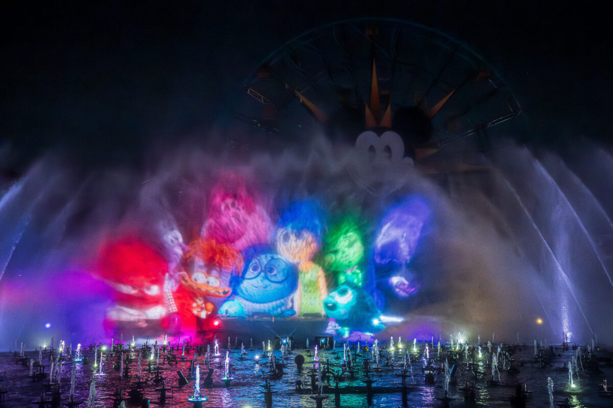 Inside Out characters in World of Color Happiness