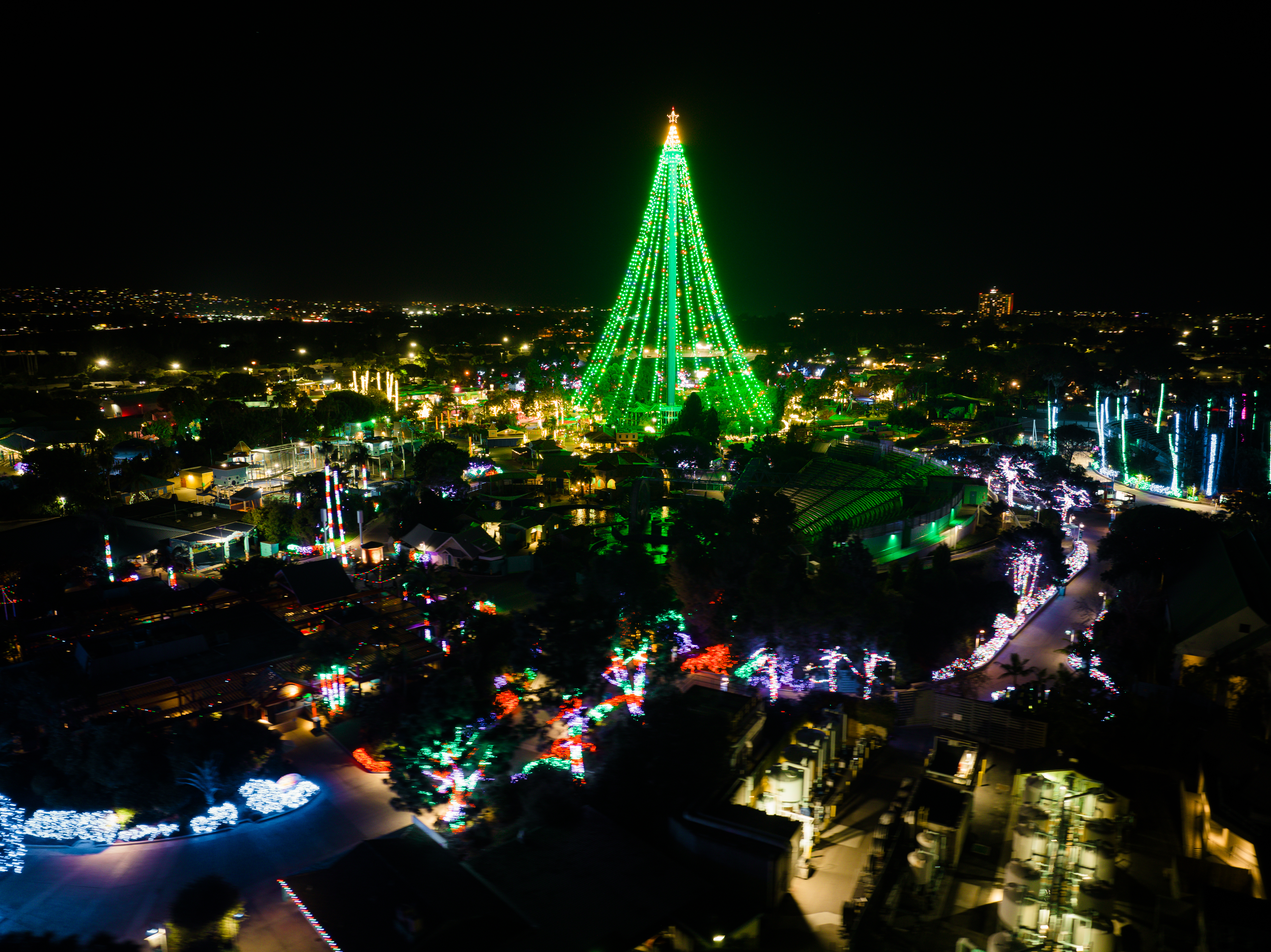 Tall Christmas Tree Lighting at Seaworld San Diego