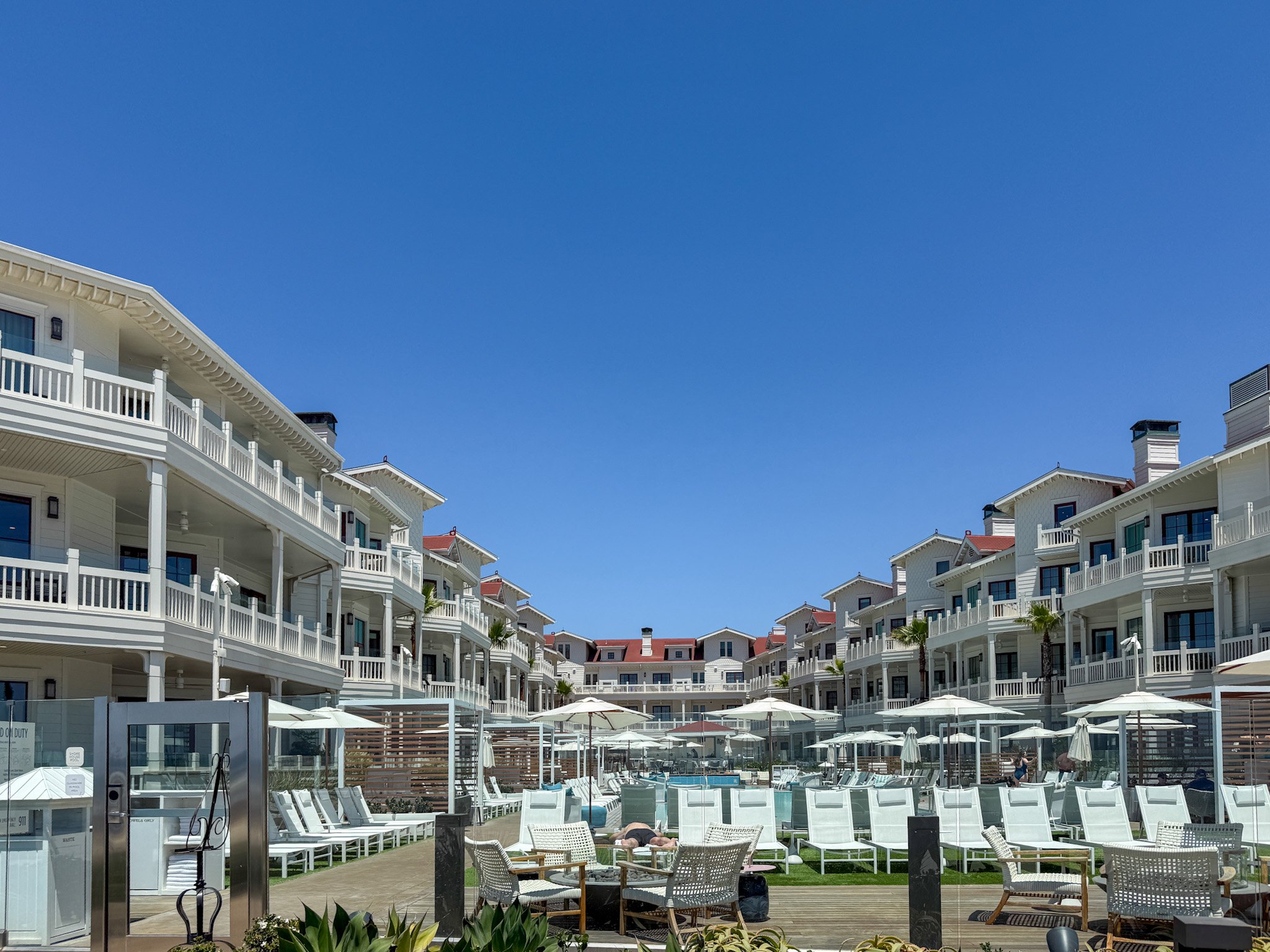 View of the Shore House building from the boeardwalk.
