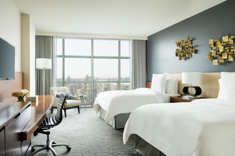 Two double bed Deluxe Room at Four Seasons Silicon Valley.