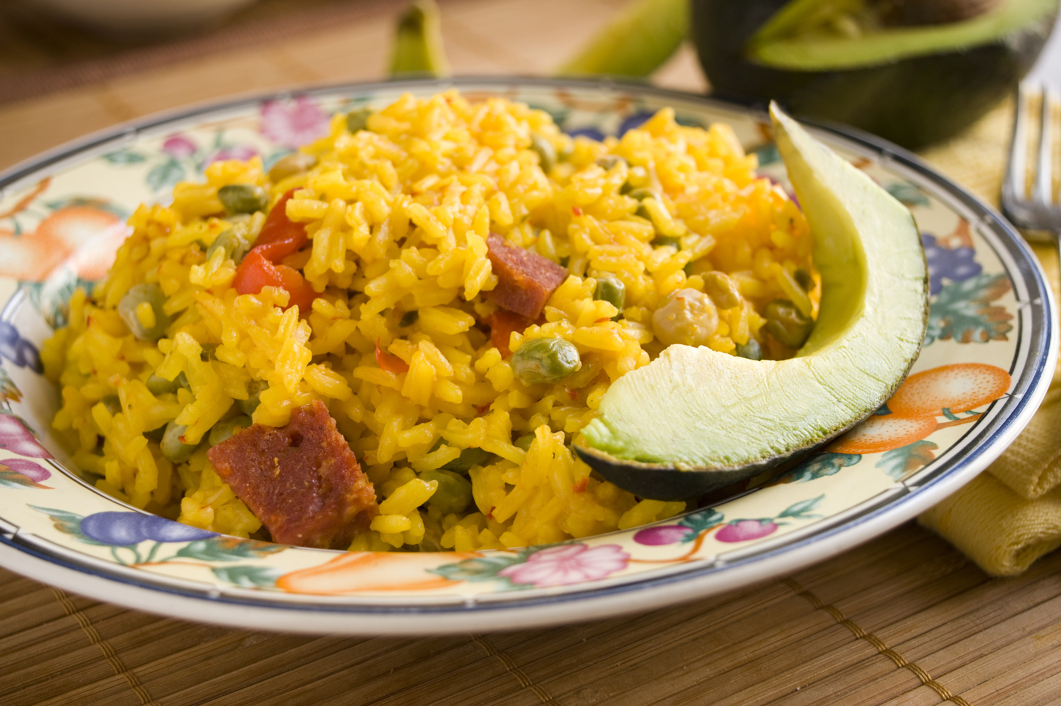 Arroz con gandules on a plate