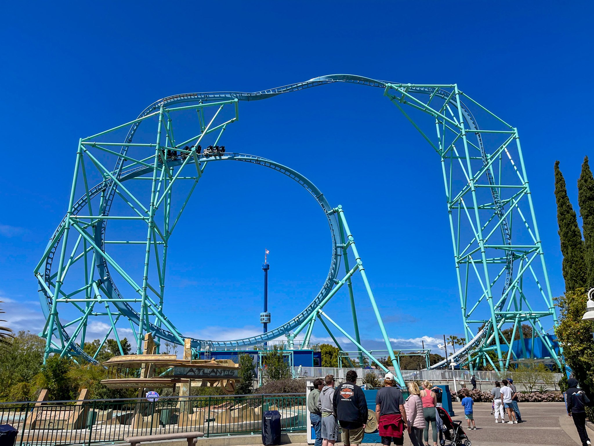 Electric eel roller coaster at SeaWorld San Diego.