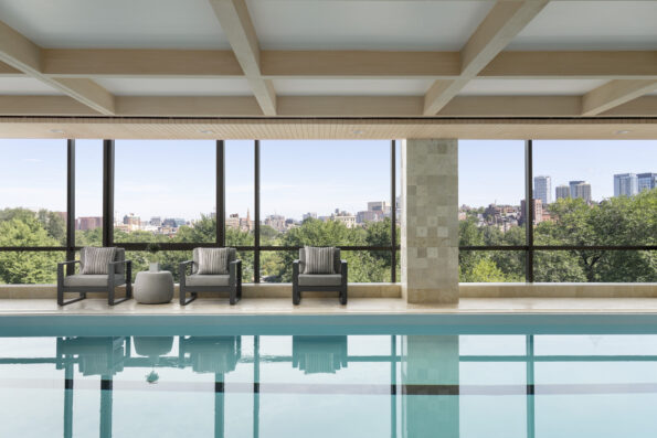 Swimming pool overlooking Boston Public Garden.