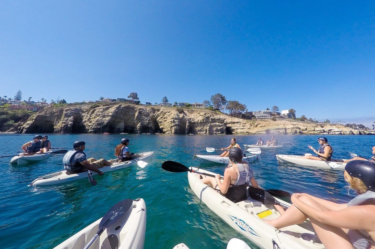 Kayaks on the water during my Everyday California tour.