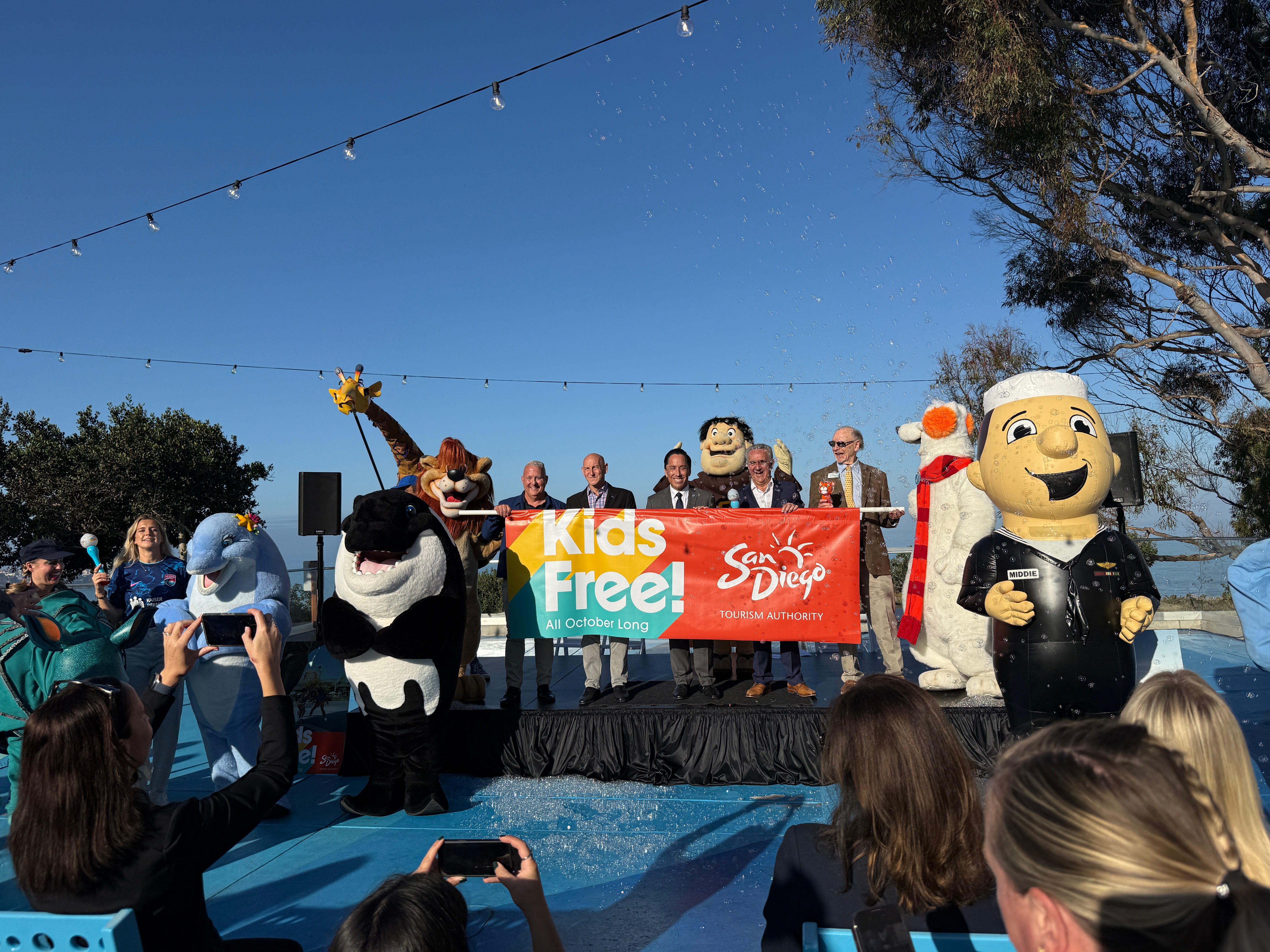 Mayor Todd Gloria and other officials at the Kids Free San Diego kickoff event I attended.