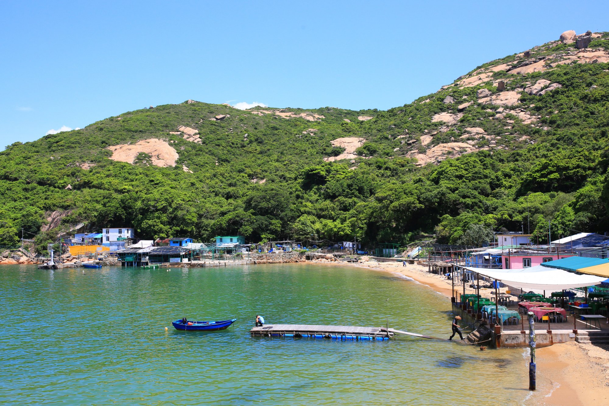 A small village along the beach at Po Toi Island Hong Kong.