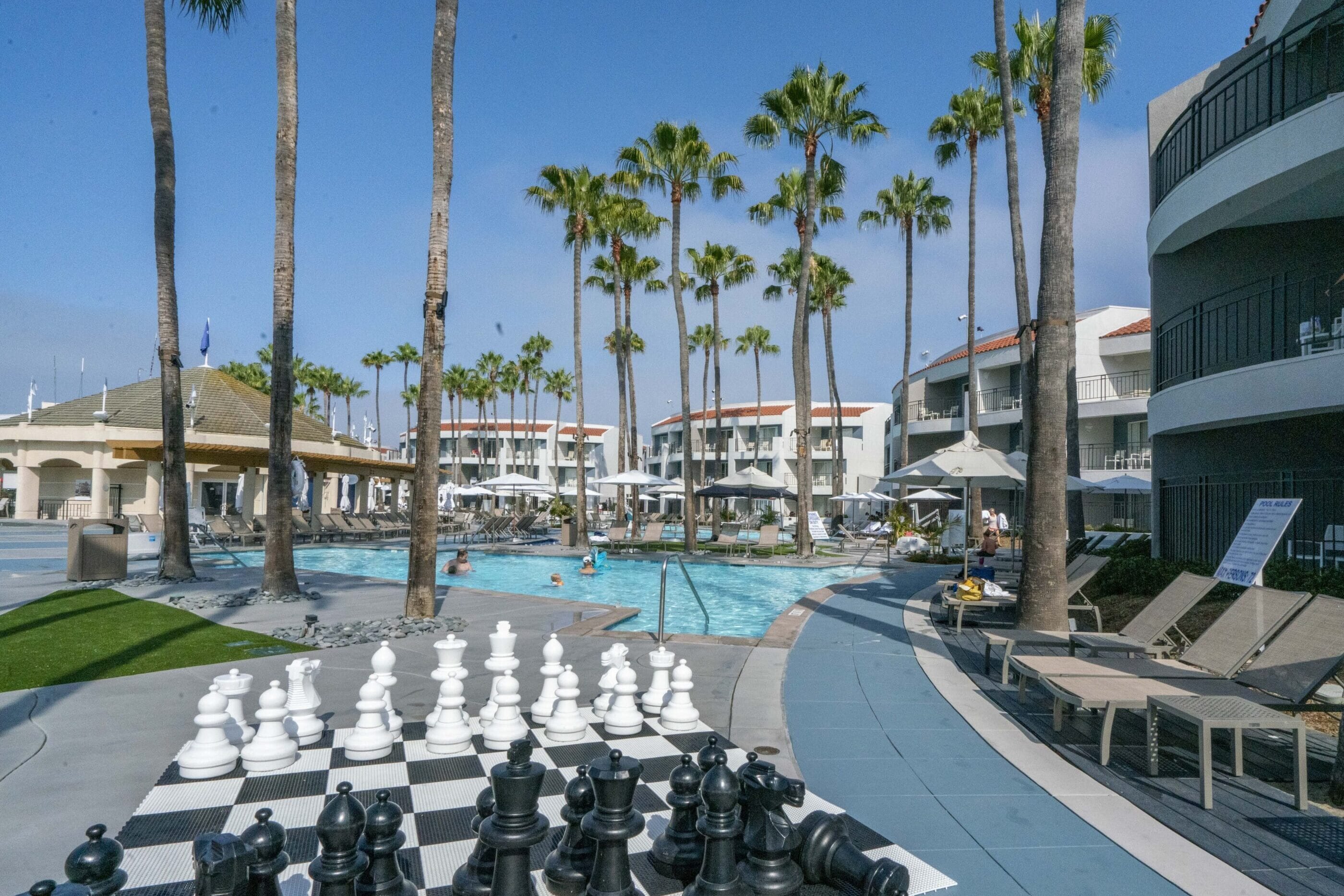 swimming pool with outdoor chess at Loews Coronado