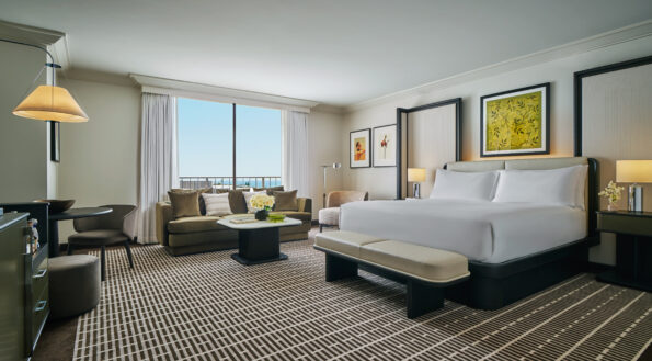 Coastal View Studio Suite bedroom and sofa