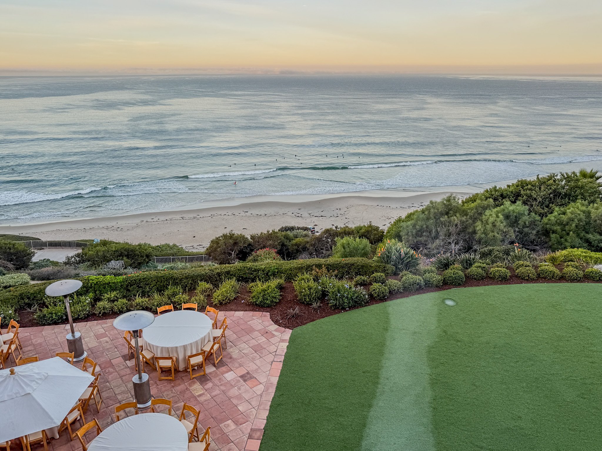 View from the hotel down to the beach.