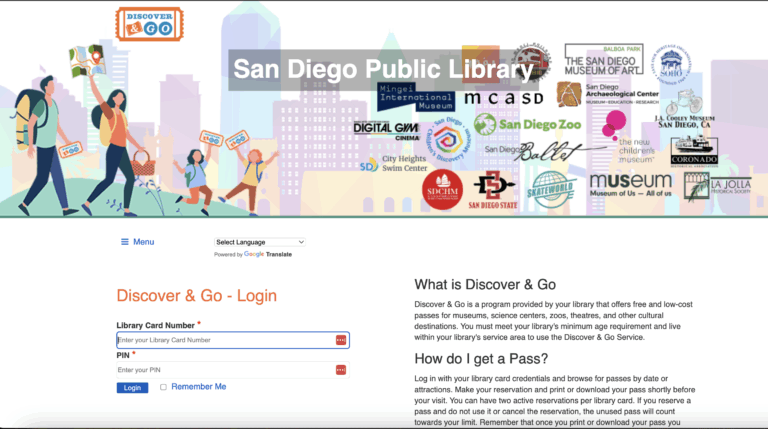A screenshot of the Discover & Go website landing page.