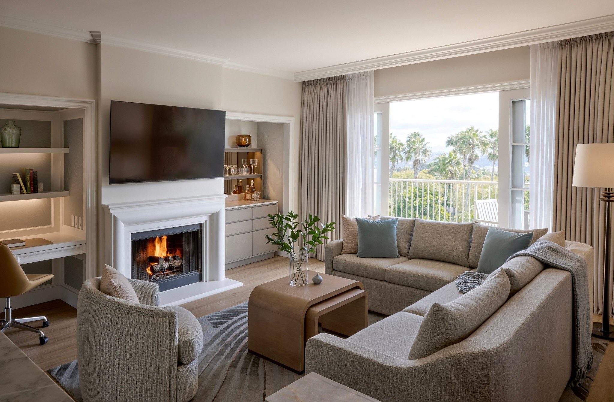 Villa Living room at Four Seasons Aviara with wet bar.