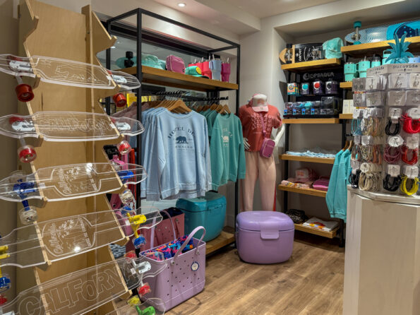 Skateboards and teen oriented gear at Hotel Del Coronado shops.