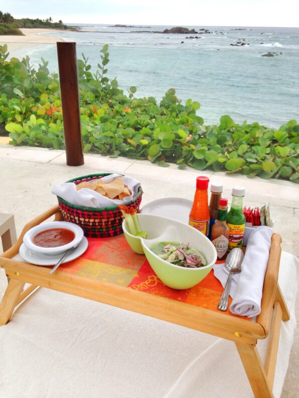 My tray of ceviche from the Nuna Pool bar.
