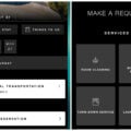 Four Seasons app screenshots showing an online itinerary where to make special requests.