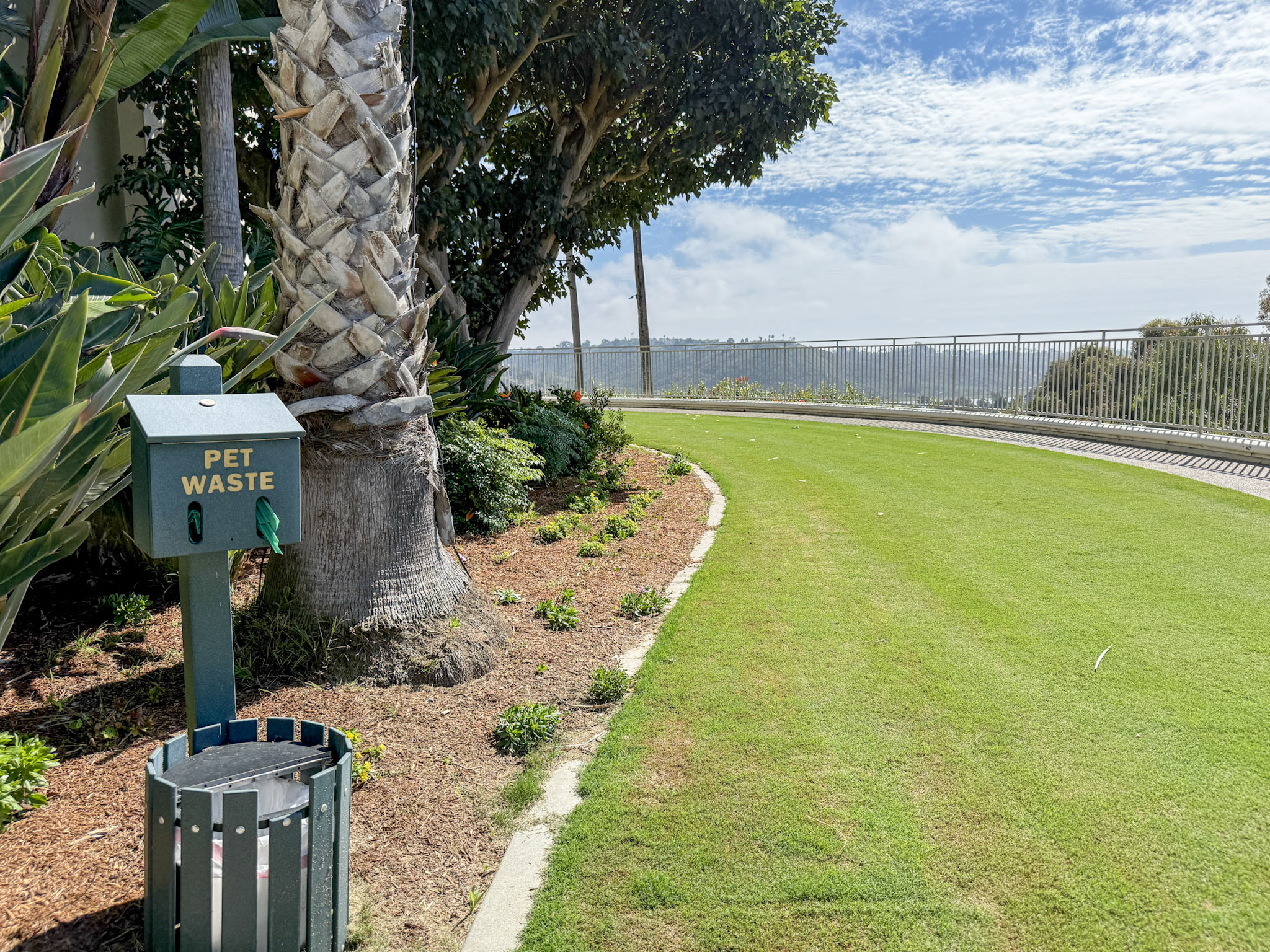 A nice grassy area dogs like (with a dog bag station) at Park Hyatt Aviara.