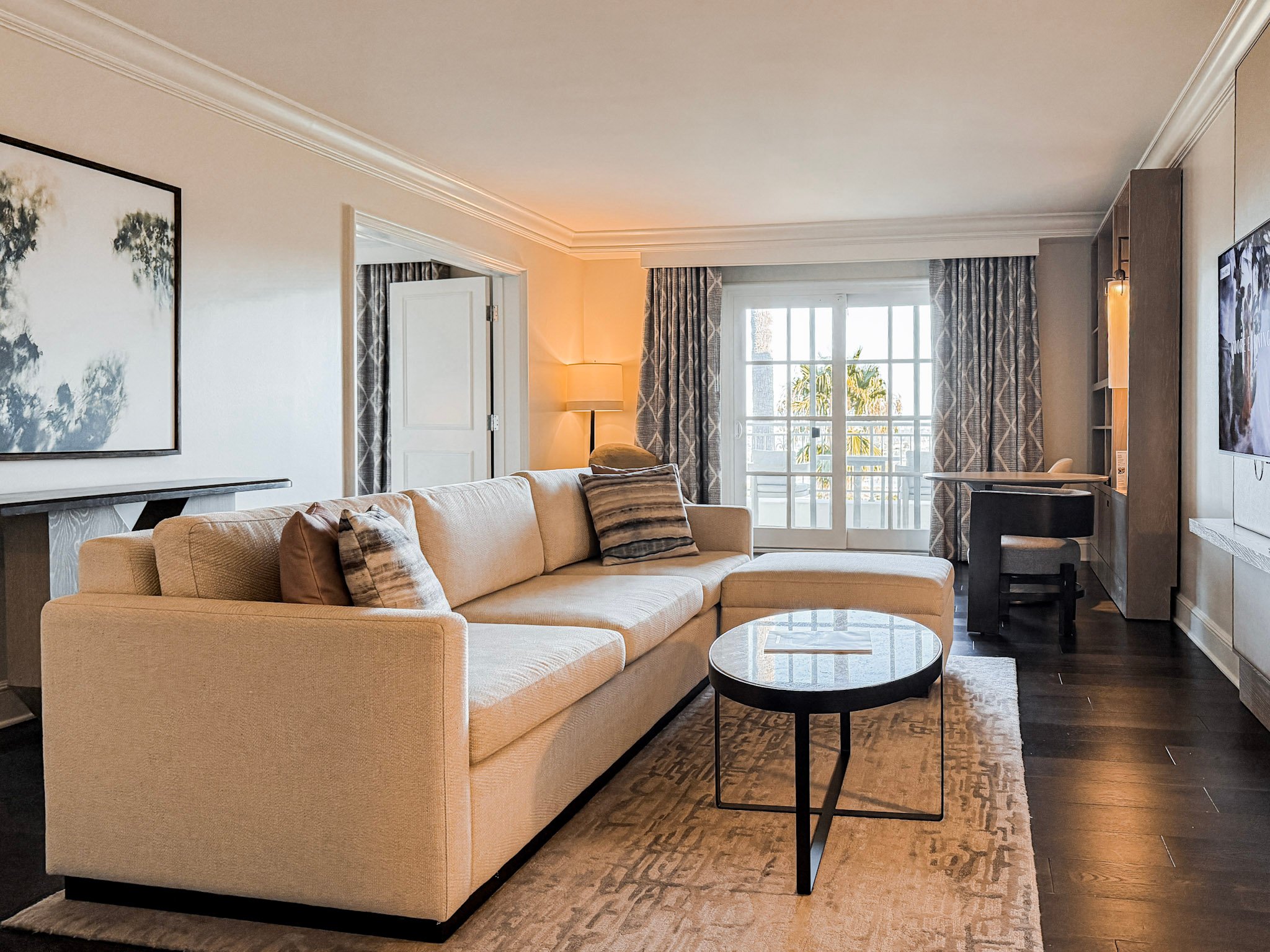 The living room in my Premium Coastal View Suite.