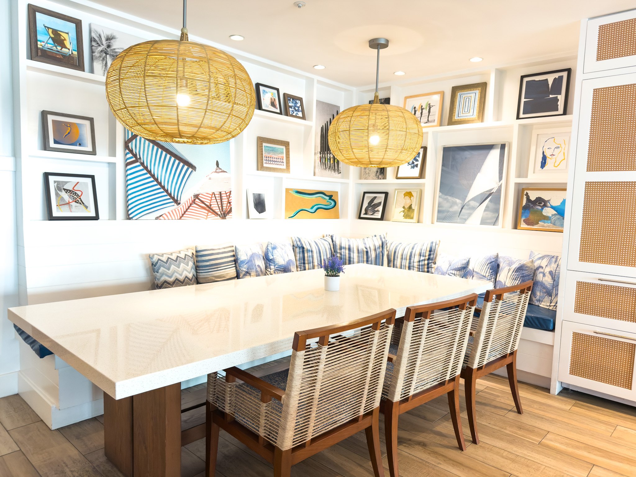 The large family table in Shore House Bistro.