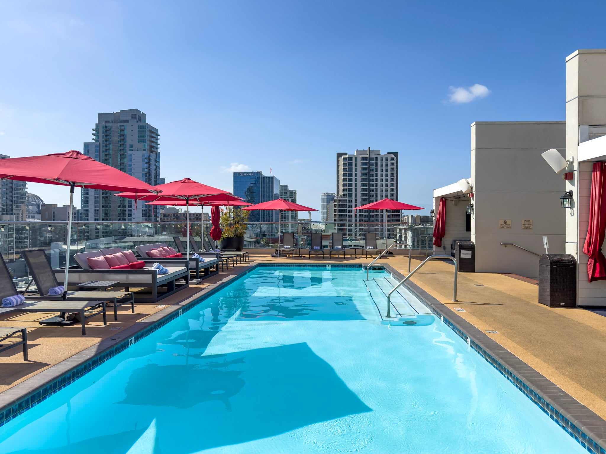 The pool in the morning light at Andaz San Diego.