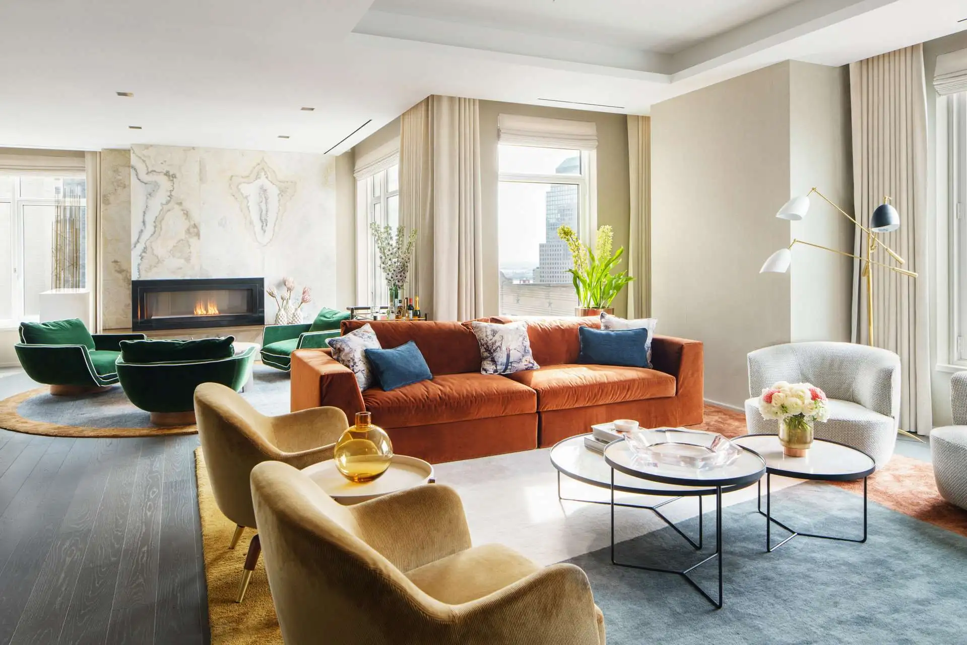 Large suite living room at Four Seasons New York Downtown
