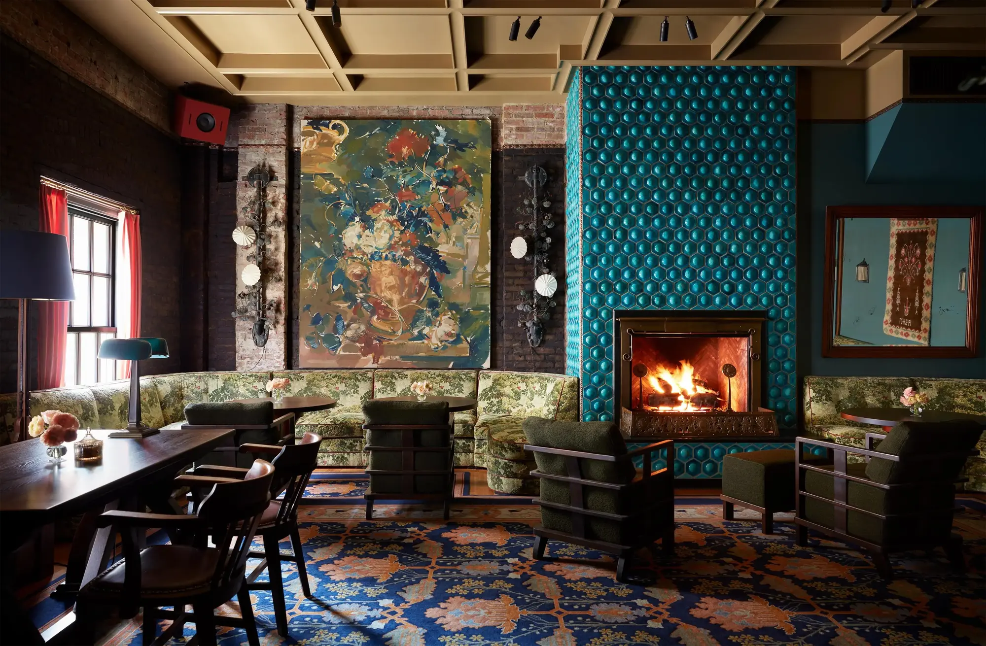 Lounge area at Nine Orchard hotel in NYC
