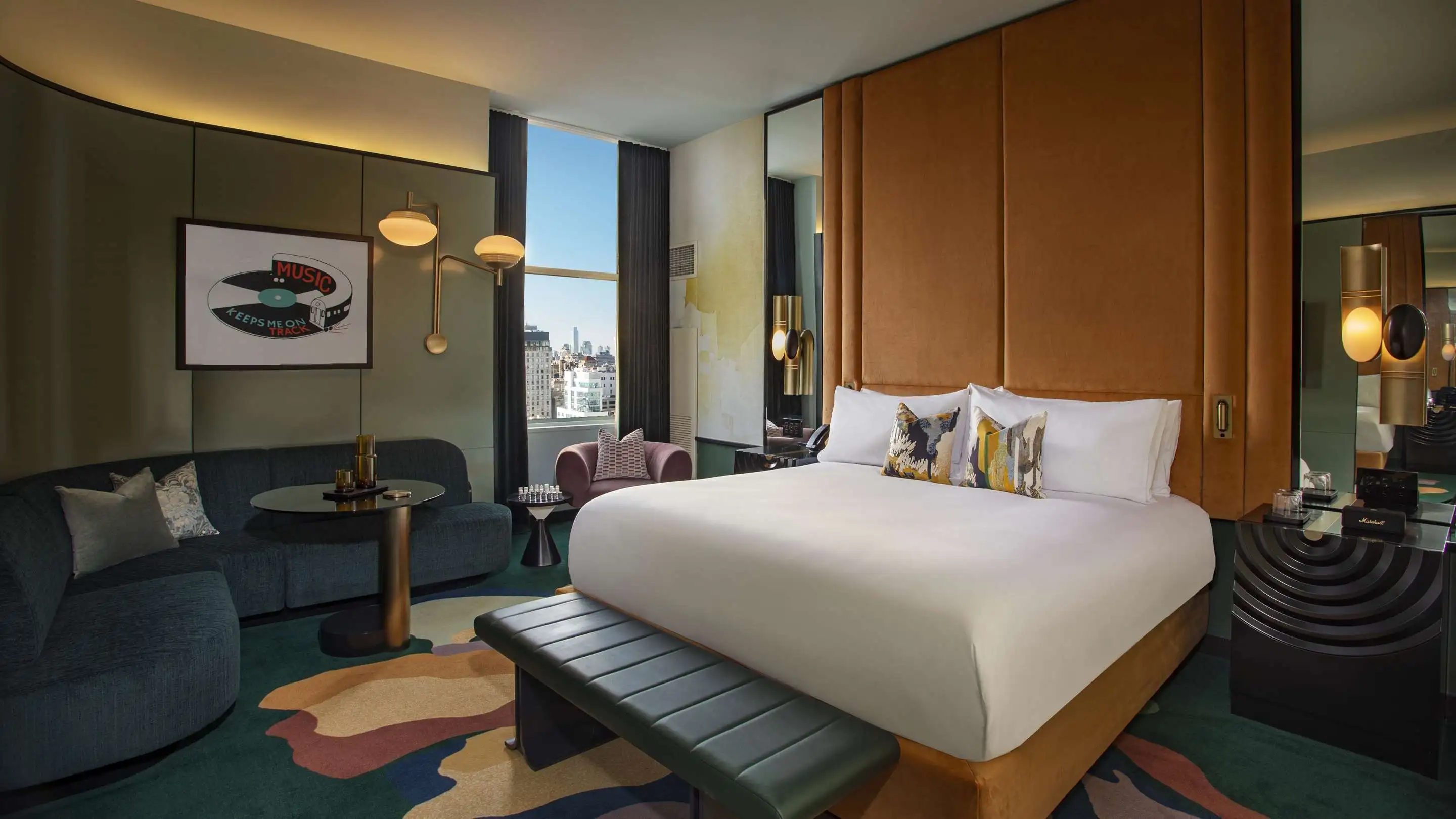 My colorful renovated king room at W Union Square.