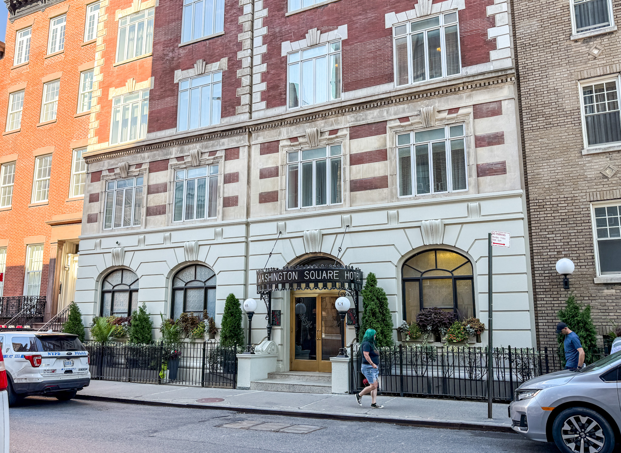 The exterior of Washington Square Hotel near NYU