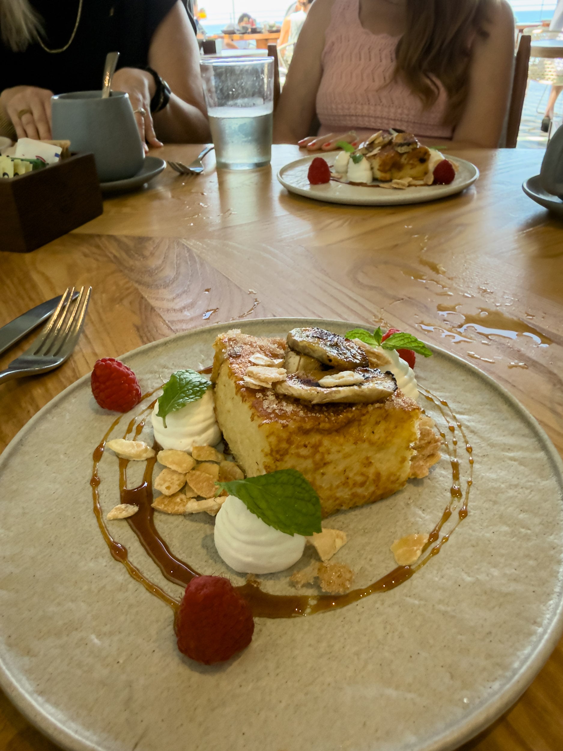 Cape toast, the hotel's take on French toast, served with cream and raspberries at The Ledge